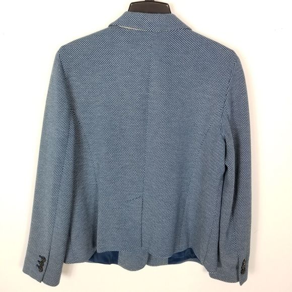 Talbots Women Cotton Blend Jacket Blazer Size 14 Blue Button Up Lined - Picture 4 of 6